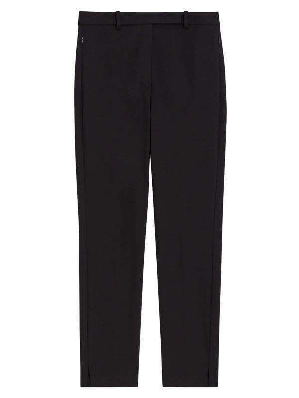 Theory High-Rise Tapered Cotton-Blend Pants – Black – Size 00 –MSRP 245$
