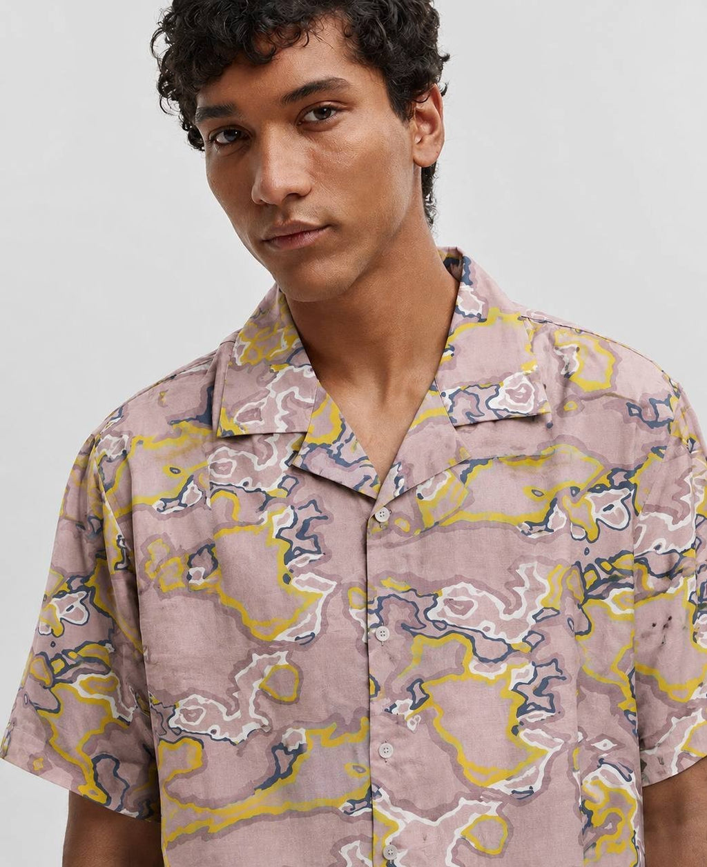 Mode of One Relaxed‑Fit Printed Camp Shirt Cool Putty XL NWT $49.50