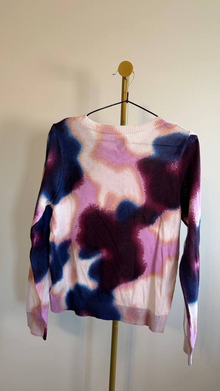 NIC+ZOE Women’s Blossom Blur Cotton Sweater Multicolor M $169 NWT