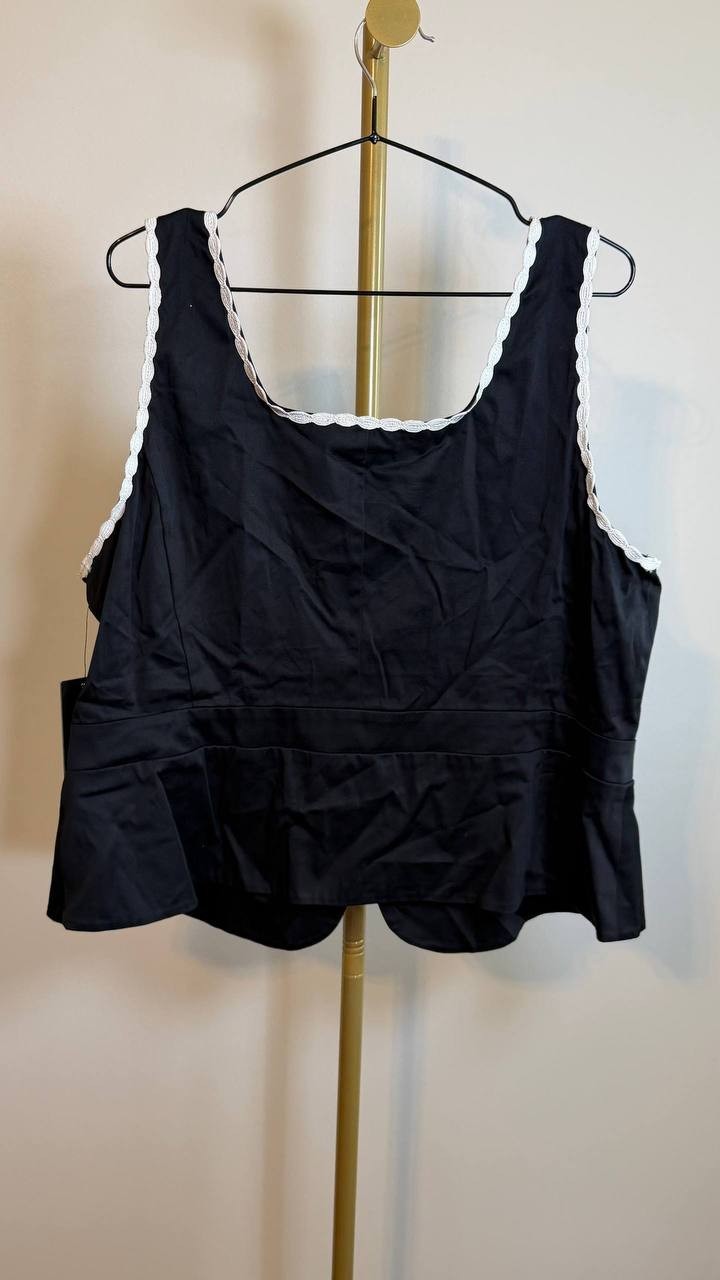 Karl Lagerfeld Paris Women’s Sleeveless Scalloped Edge Woven Tank XL NWT $89