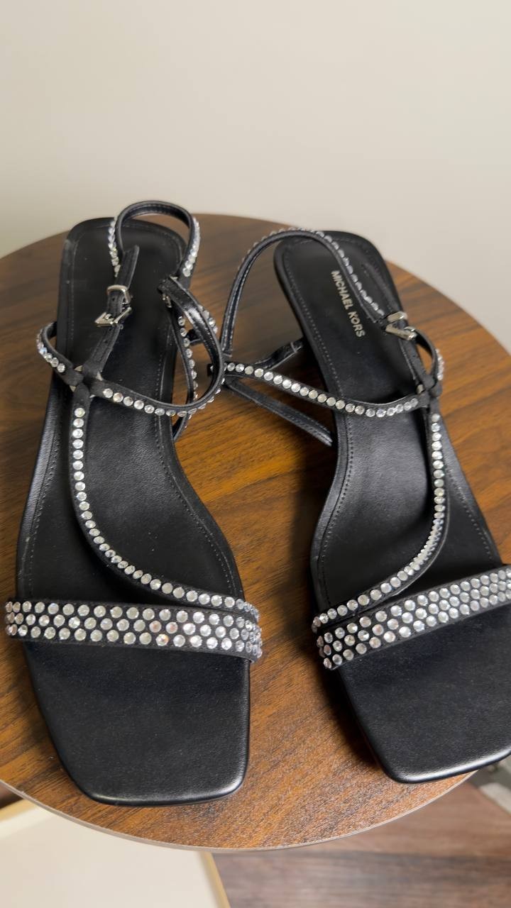 Michael  Michael  Kors  Square  Toe  Sandals  Black  9.5M  New  $135