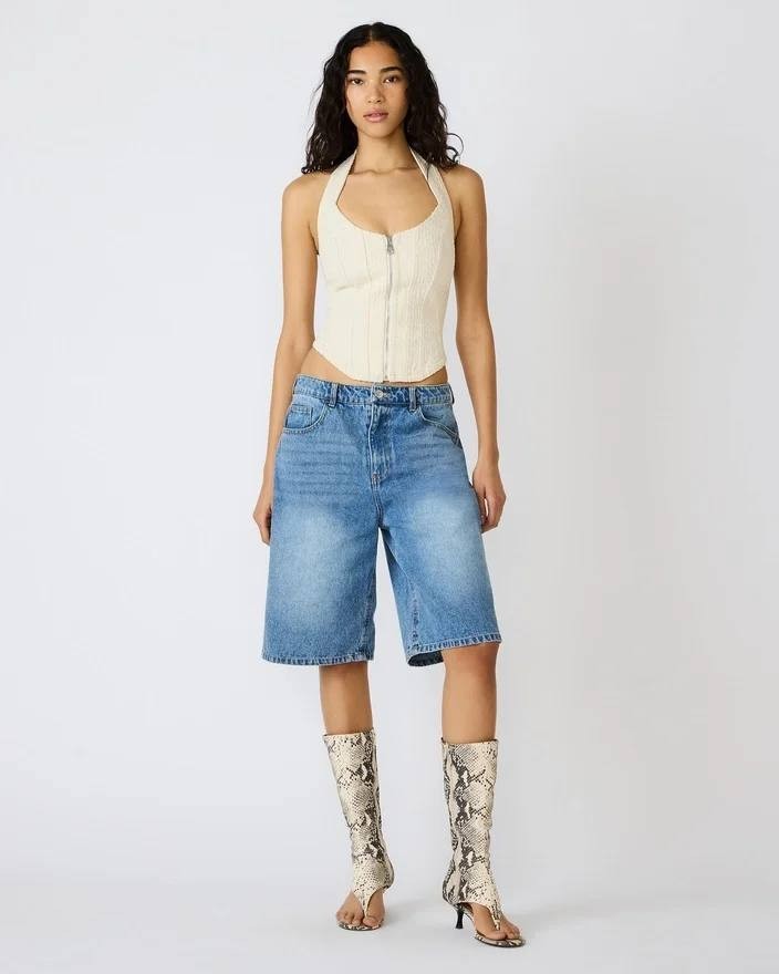 Steve Madden Natasha Corset Top Natural 10 NWT $69