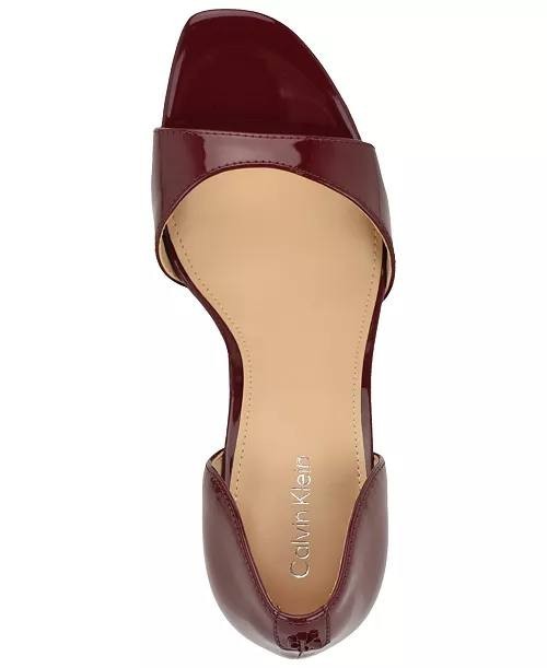 Calvin  Klein  Aileen  D’Orsay  Stiletto  Sandals  Dark  Red  6  M  Pre‑owned 