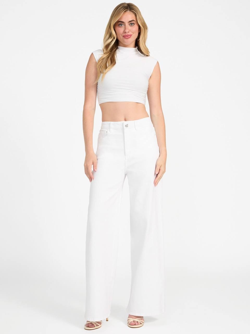 Guess Mardi Wide‑Leg Jeans – White – Size 28x32 – NWT – $138