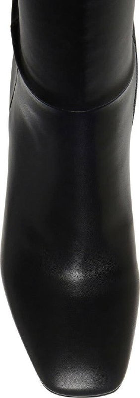 Madden Girl Winsloww Boots 8 Black Synthetic Square Toe Knee‑High NIB msrp$89