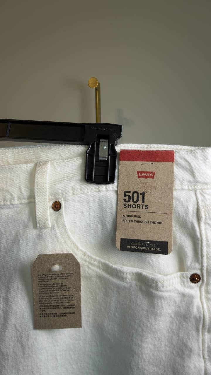 Levi’s 501 Original High Rise Shorts White Plus Size 20W NWT $69.95
