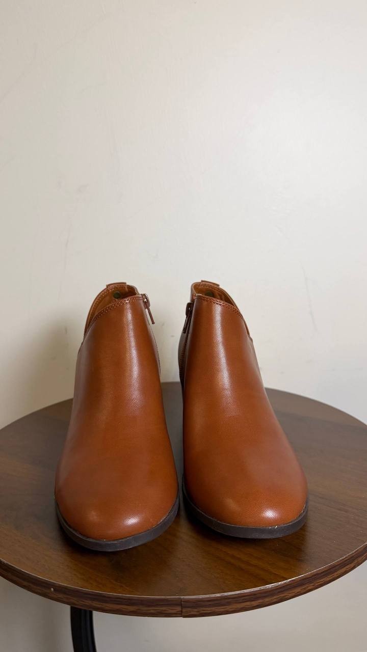 Style & Co Felaa Block Heel Booties Acorn Brown Women’s 6.5M NWB $79.90