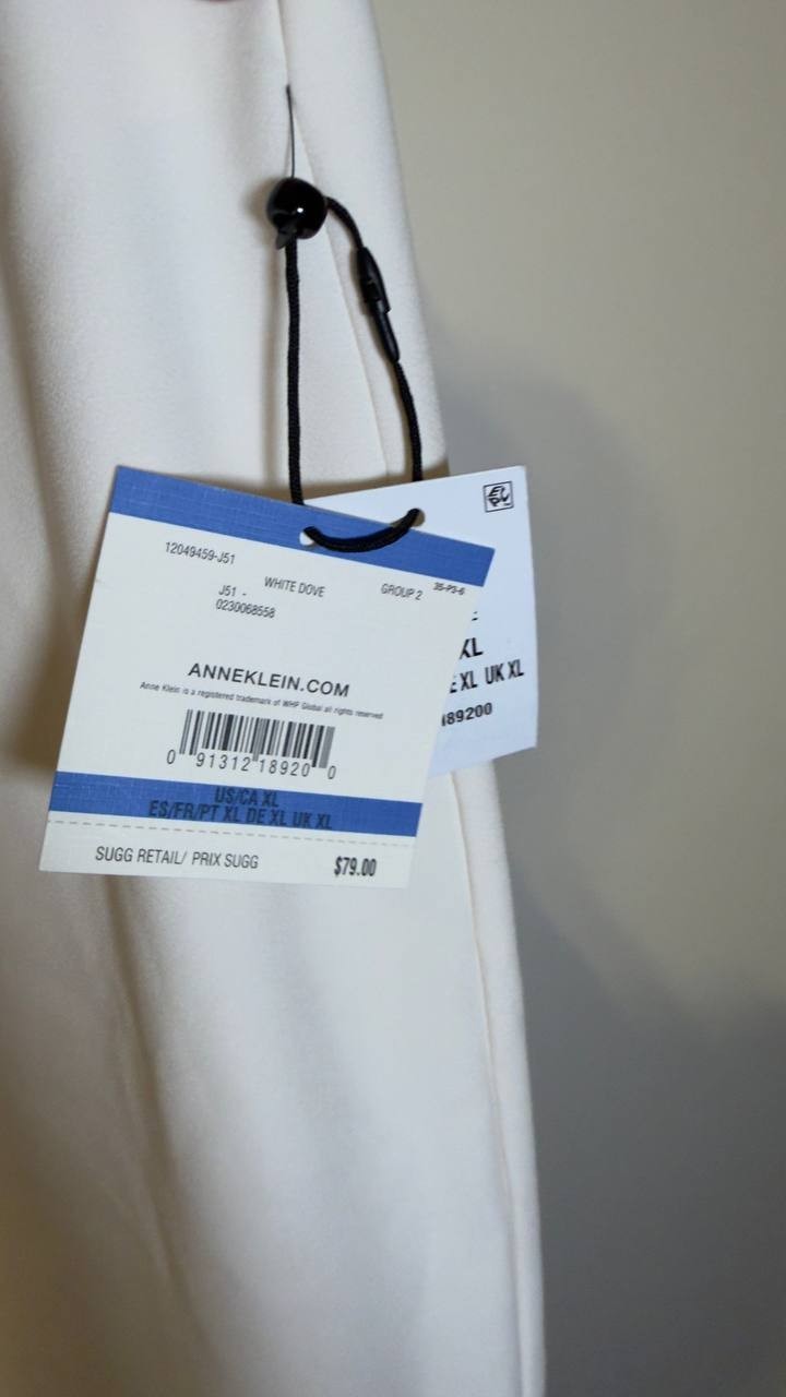Anne  Klein  Women’s   Straight  Leg  Pants  White  Dove  XL  NWT  $79