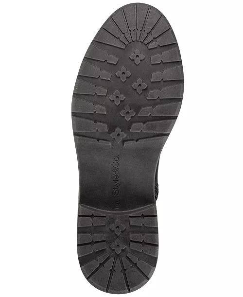 Style&Co Black Polyurethane Block Heel Booties 9.5M New in Box MSRP $89