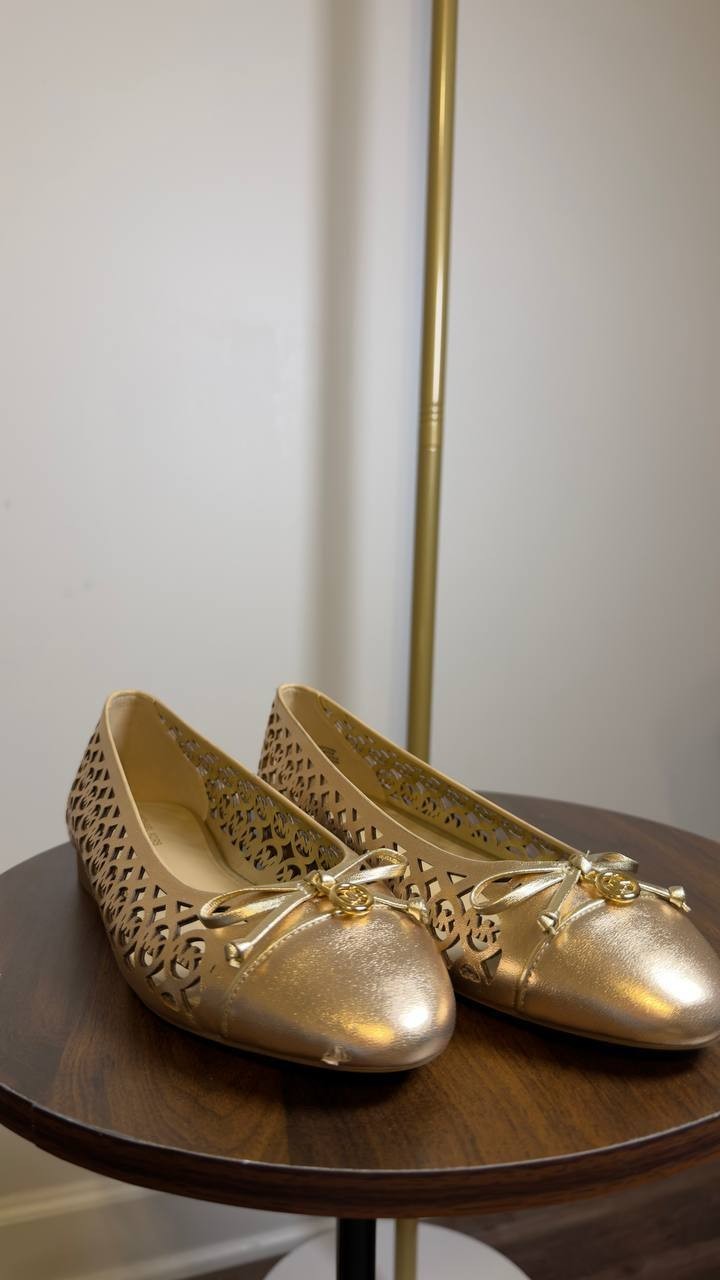 Michael  Michael  Kors  Ballet  Flats  Pale  Gold  7.5  M  New  $110