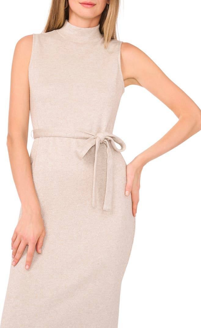 Vince Camuto Tie Waist Sweater Midi Dress Beige Sleeveless SizeXL NWT$99(a snag)