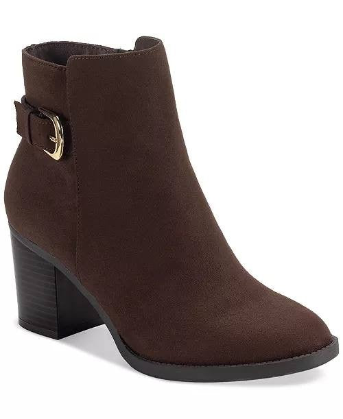 Style & Co Harlemm Buckle Booties Dark Brown Women’s 8M NWB $69.90
