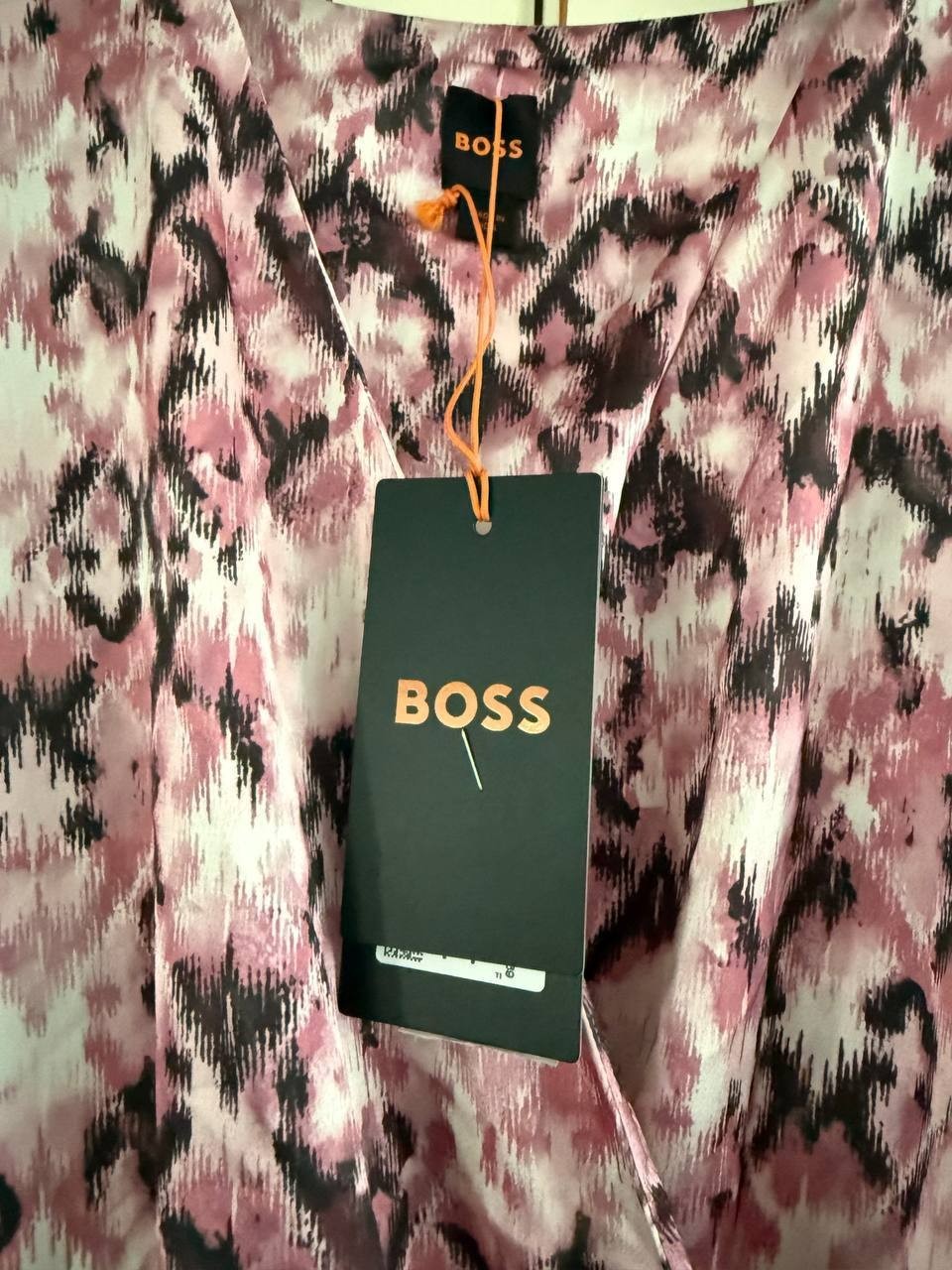 BOSS Orange Printed Fit & Flare Dress – Pink Aztec, Size XXL