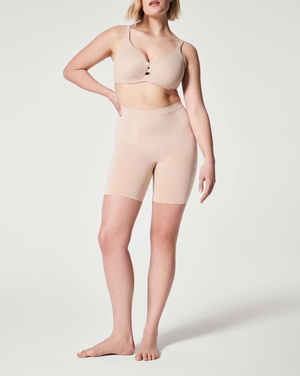 Spanx Mid-Thigh Shapewear Short, Nude XL - Firm Control, Seamless Smoothing