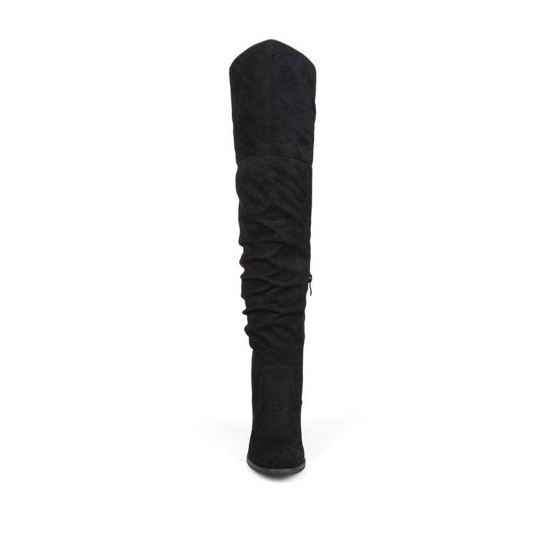 Journee Kaison High Boots 8M Black Faux Suede Over‑Knee  New msrp $89.99