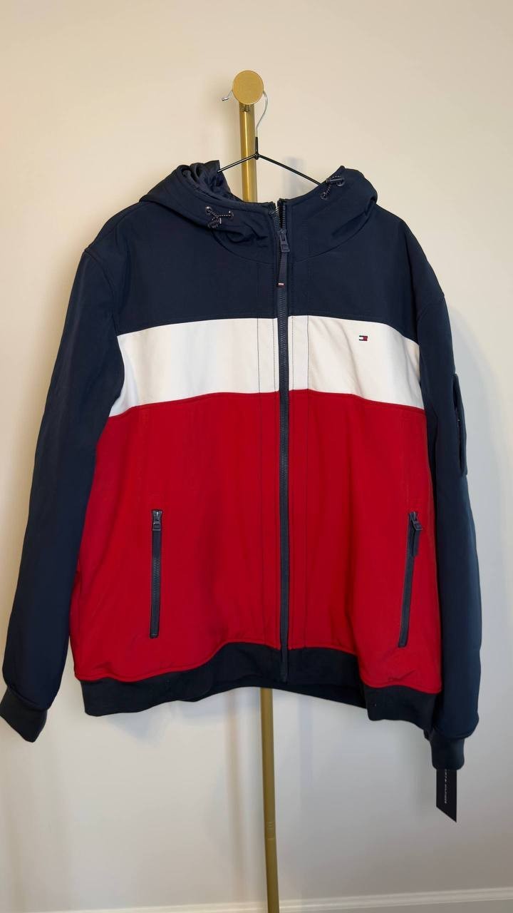 Tommy Hilfiger Colorblock Hooded Bomber Jacket Multicolor XXL NWT $195