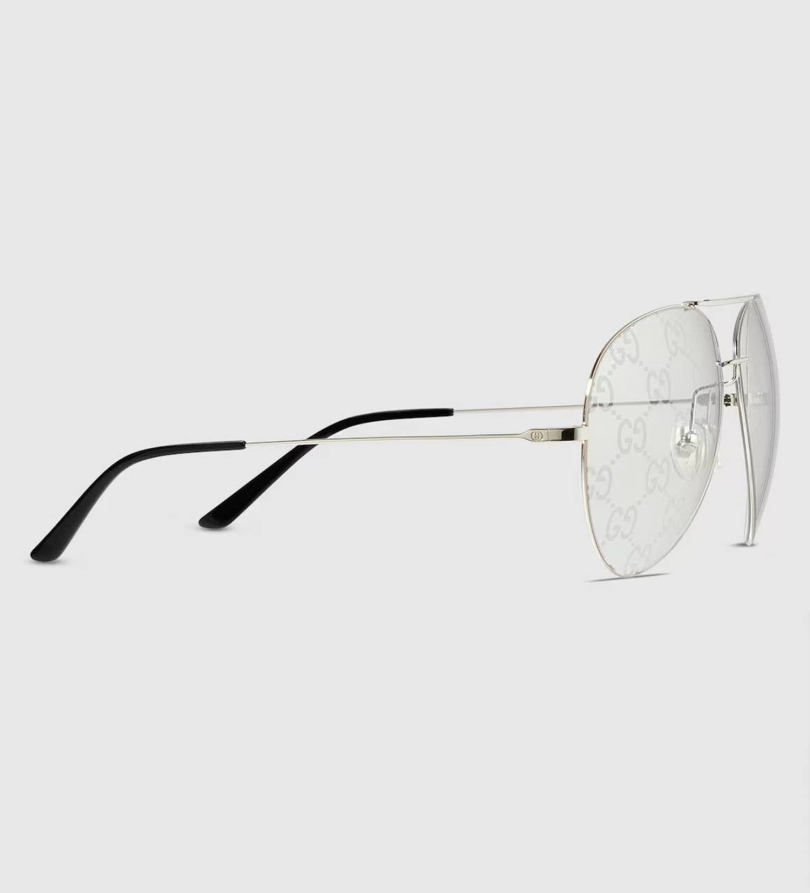 Gucci  Pilot  Frame  Sunglasses  Silver  OS  NWT  $635