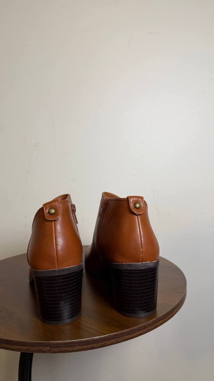 Style & Co Felaa Block Heel Booties Acorn Brown Women’s 6.5M NWB $79.90