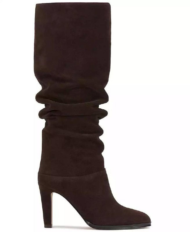 Vince Camuto Sorina Boots 7.5M Brownie Suede Knee‑High Slouchy NIB msrp$259