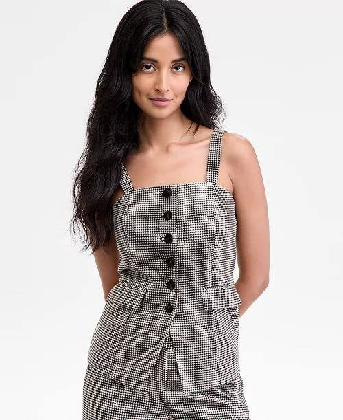 Anne Klein Square‑Neck Button‑Front Vest Multi Size 12 NWT $129