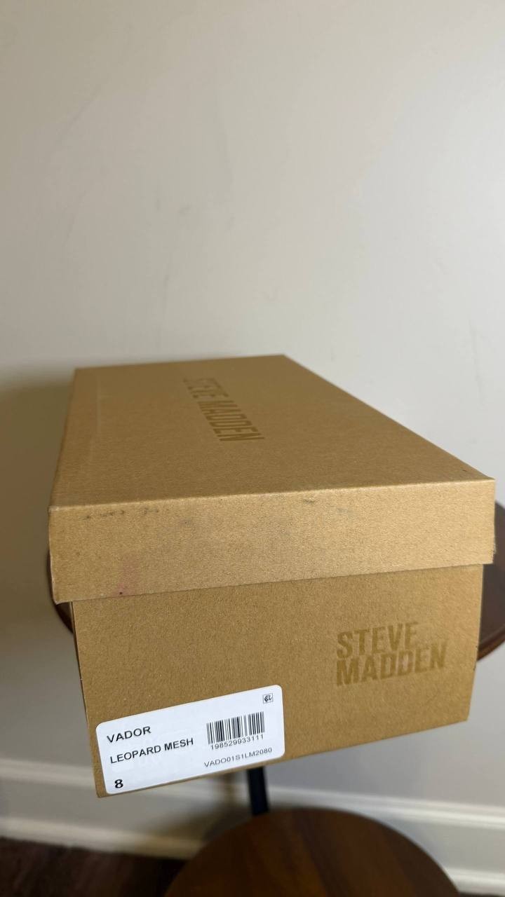 Steve Madden Women’s Vador Crossband Mary‑Jane Sneaker Flats Leopard Mesh 8 NIB