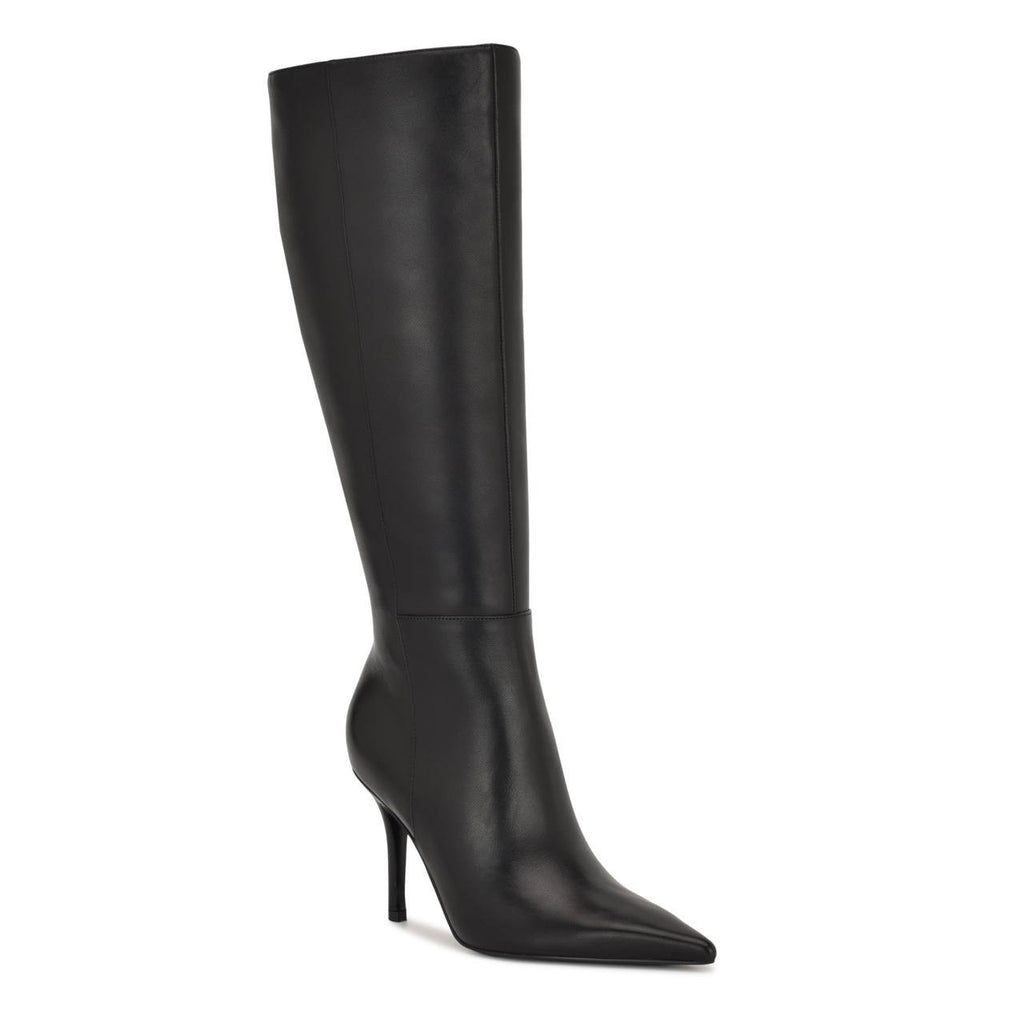Nine West High Boots 11M Black Leather New in Box MSRP $249