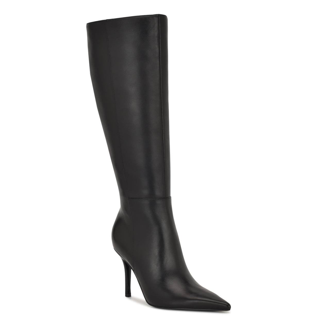 Nine West High Boots 11M Black Leather New in Box MSRP $249