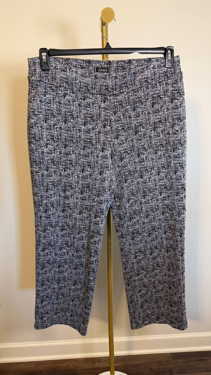 Jones New York Women’s Petite Printed Pull-On Straight-Leg Pants Navy PXL $79.50