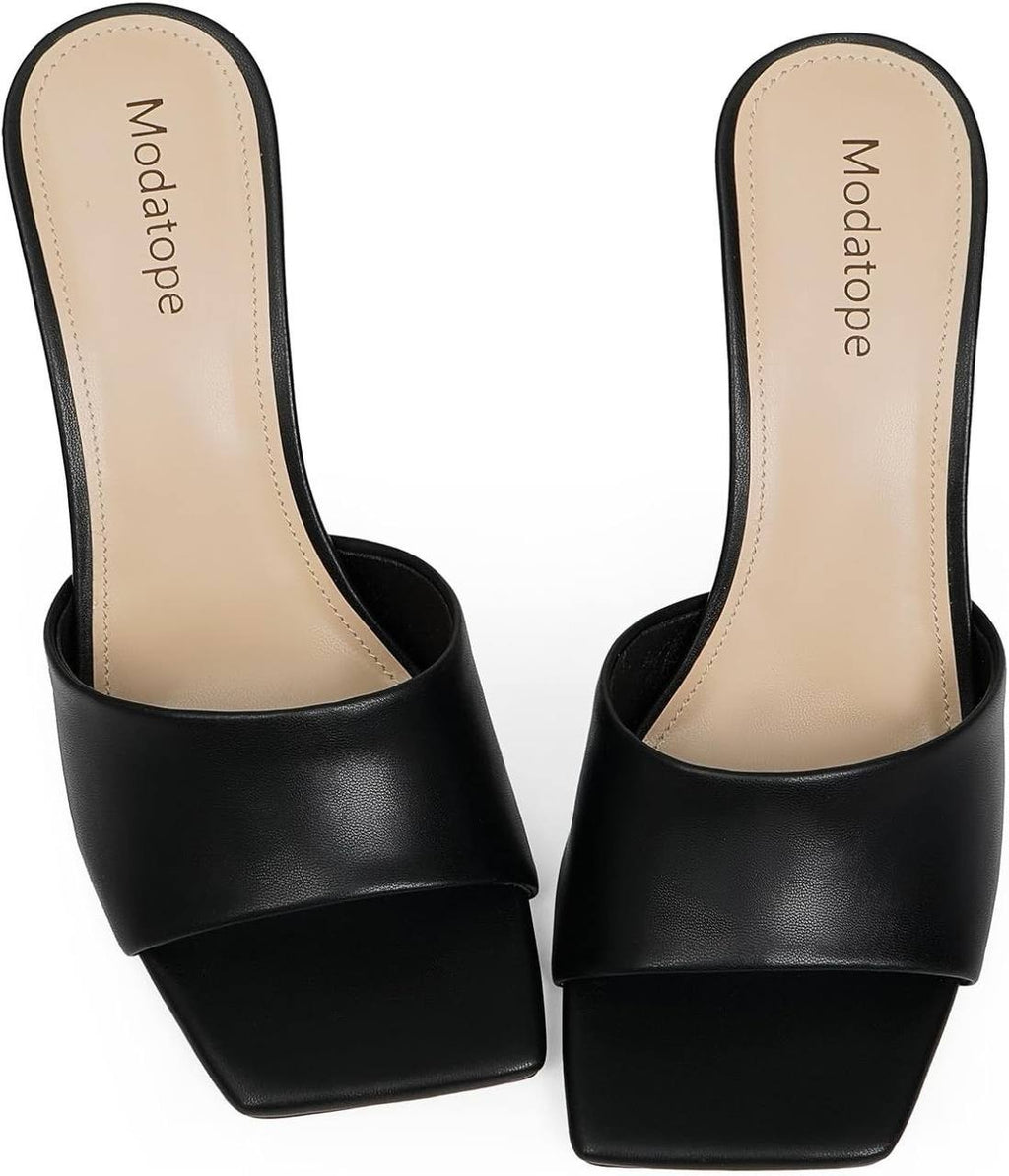 Modatope Slide Dress Sandals Black 8.5 New $45.00