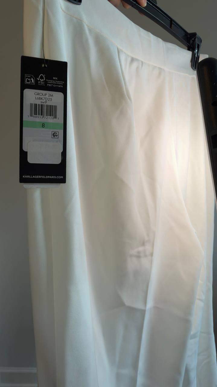 Karl Lagerfeld Mid-Rise Floral Straight-Leg Pant Soft White Multi 8 NWT $139