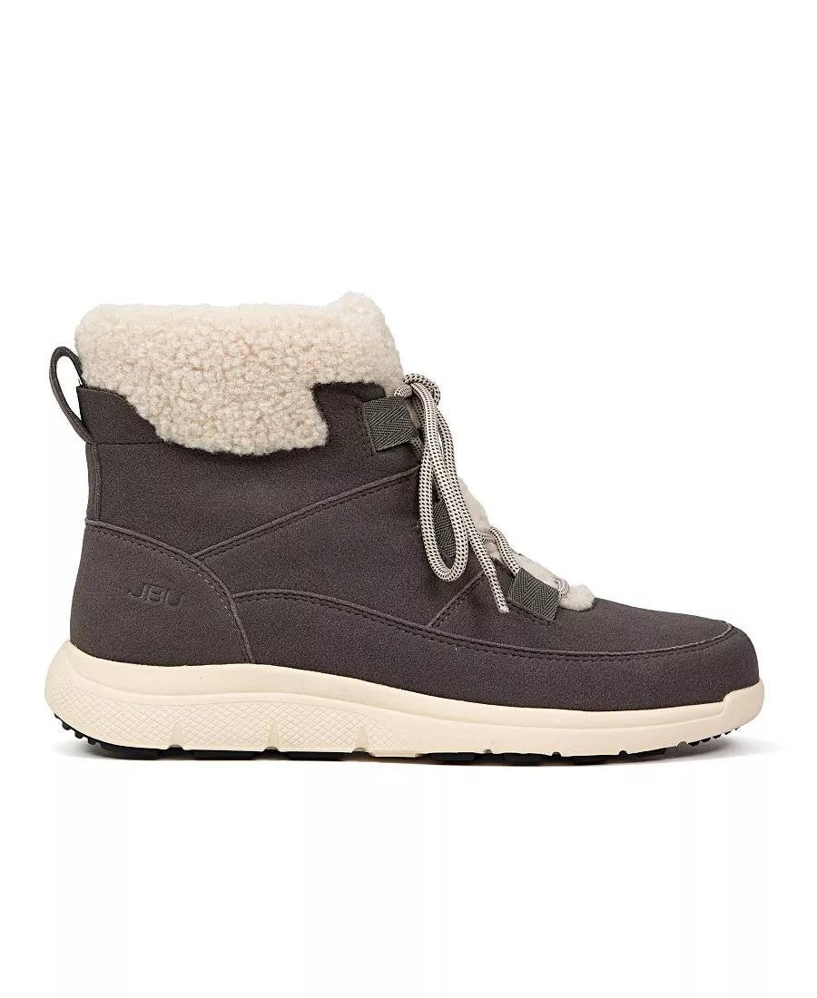 JBU Freeze Boots 8.5M Grey Suede Round Toe Faux Shearling New In Box msrp$79