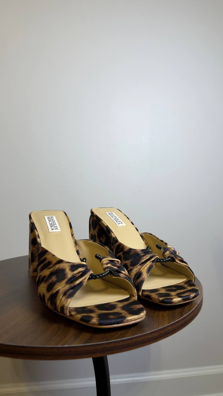 Badgley  Mischka  Mule Pumps  Leopard  9.5  New  $295