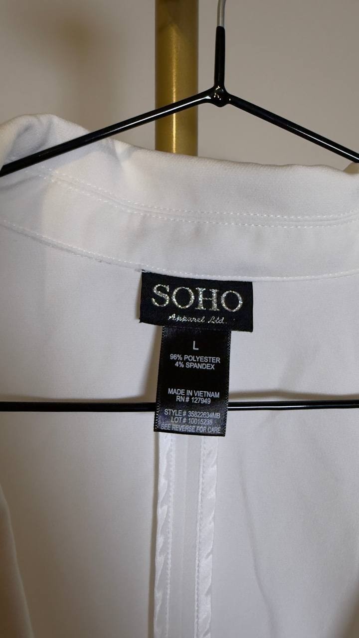 Soho Apparel LTD Women’s Sleeveless Blazer White L NWOT $60