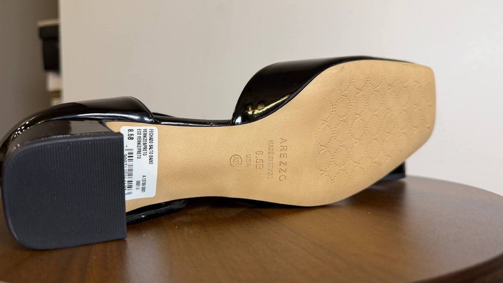 Arezzo Black Man‑Made Block Heel Pumps 8.5B NIB MSRP $99