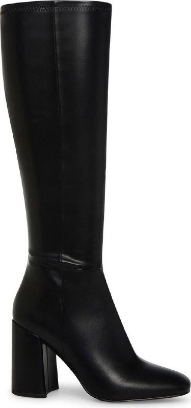 Madden Girl Winsloww Boots 8 Black Synthetic Square Toe Knee‑High NIB msrp$89