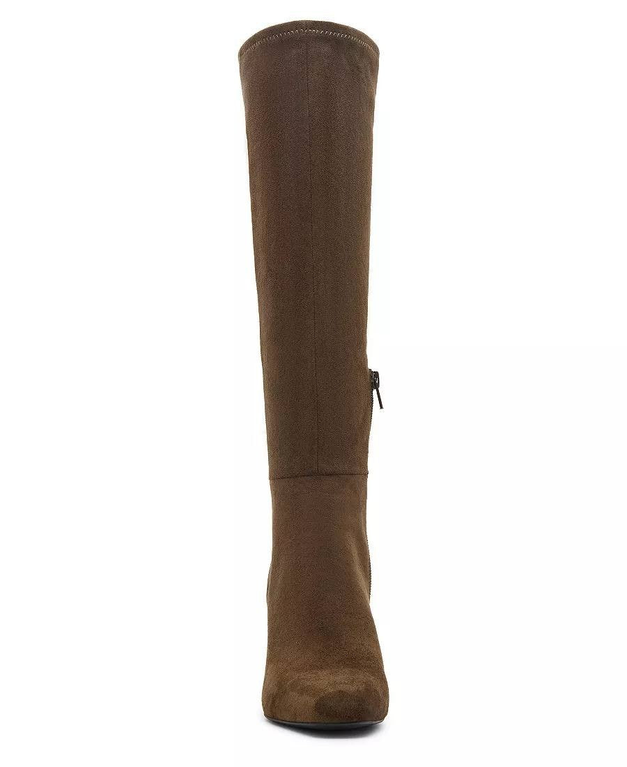 Madden Girl Wisee Boots 8.5 Olive Microsuede Knee‑High Block Heel New In Box $99