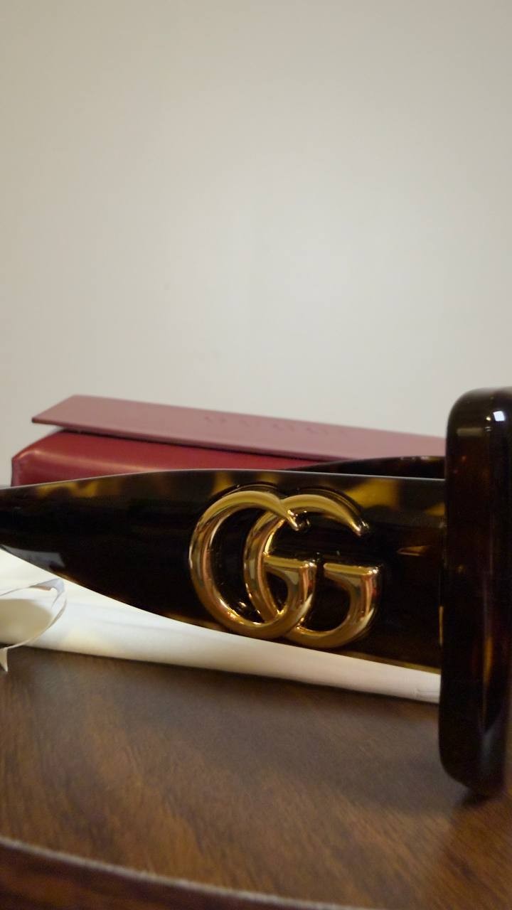 Gucci Rectangle Sunglasses Tortoise OS NWT $430.00