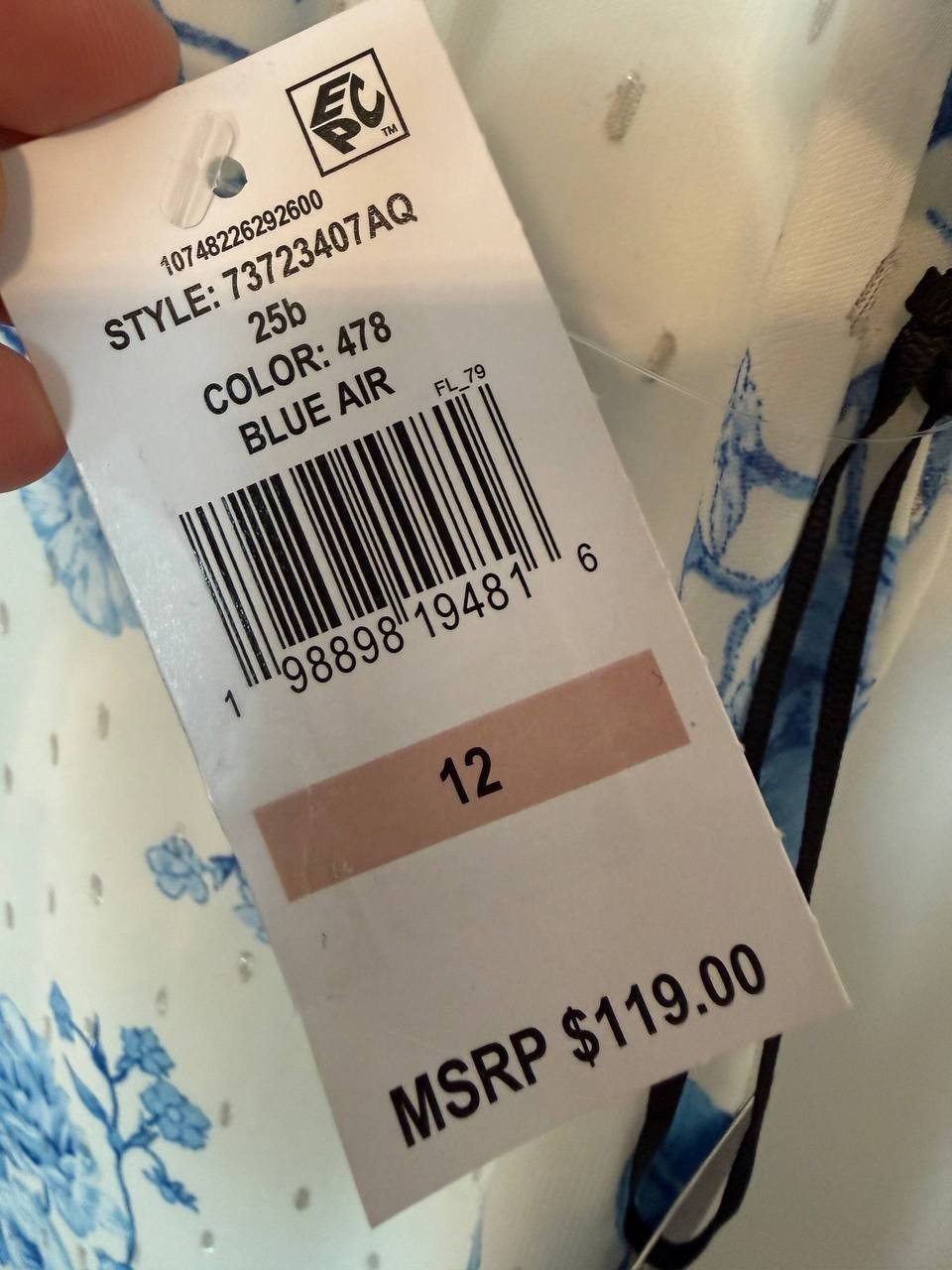 CeCe Printed V‑Neck Flutter‑Sleeve Chiffon Dress – Size 12 – NWT – $119
