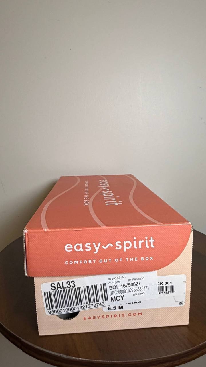 Easy Spirit Slip‑On Flats 6.5M Black Synthetic New in Box MSRP $69