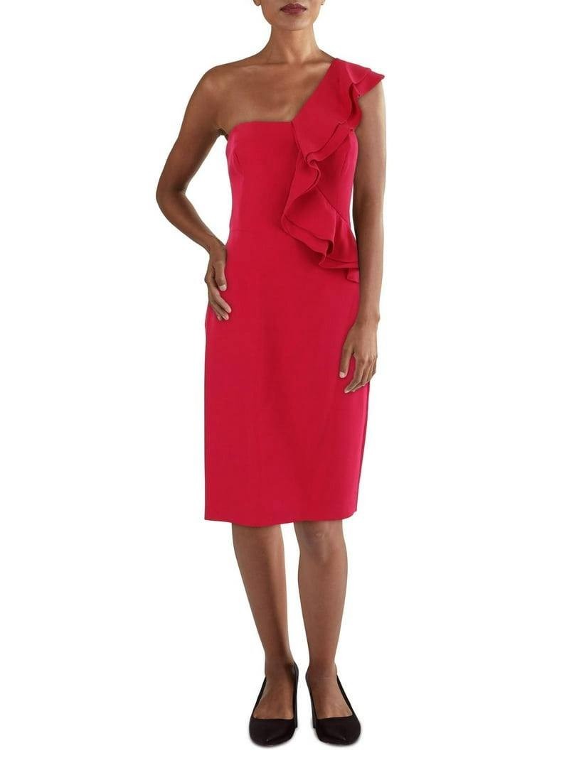 Laundry by Shelli Segal One‑Shoulder Knit Cocktail Dress – Size 0 – Pre‑Owned