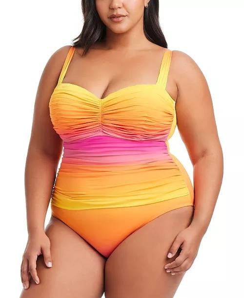 Bleu by Rod Beattie Beat The Heat Underwire One Piece Swimsuit Rosa 14 NWT $135