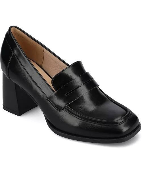 Journee Stacked Heel Pumps 9.5M Black Man‑Made New in Box MSRP $59.99