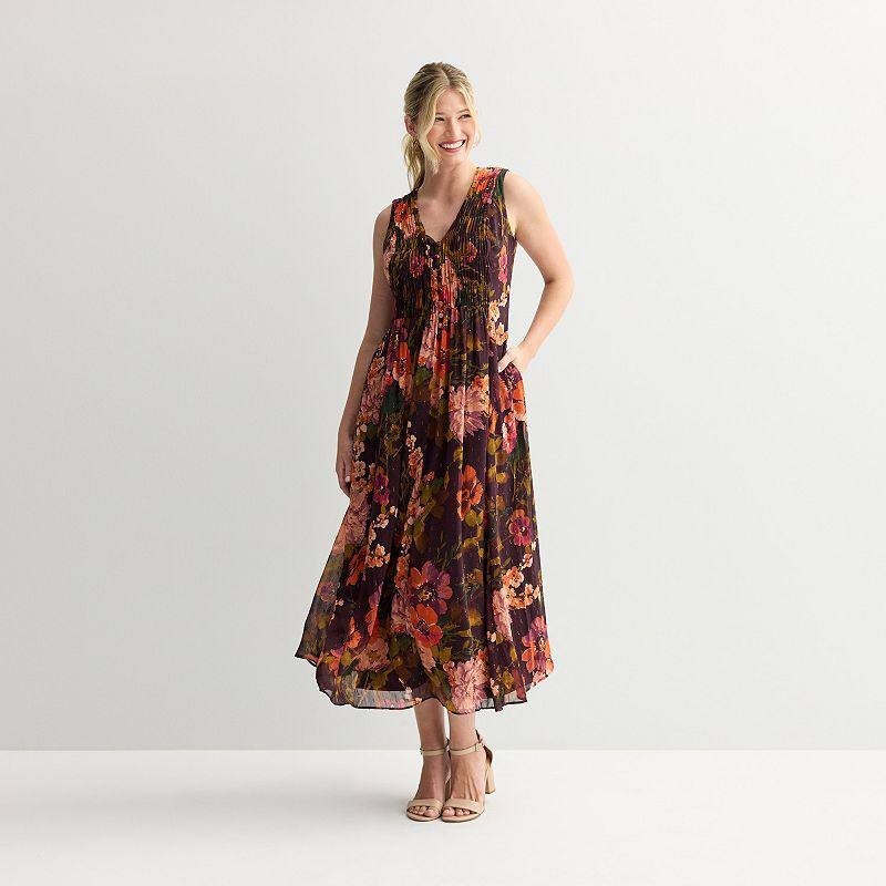Taylor Floral Smocked A‑Line Dress – Size 9 – NWT – $128