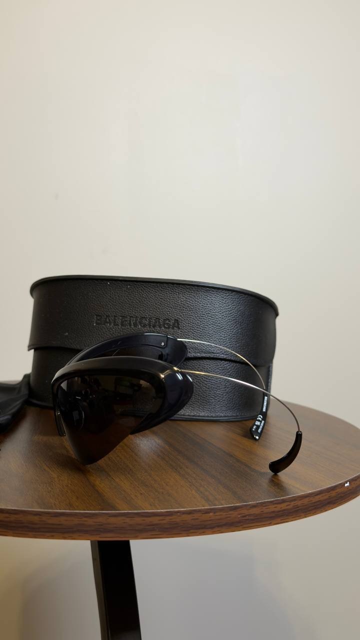 Balenciaga Shield Sunglasses Black/Silver/Grey OS NWOT $840.00