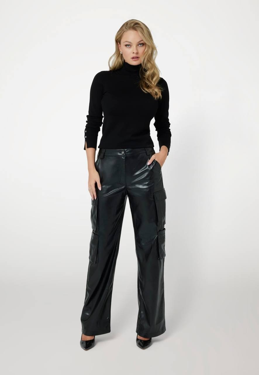 Guess Women’s KORI Cargo Trousers Black Size M NWT $148