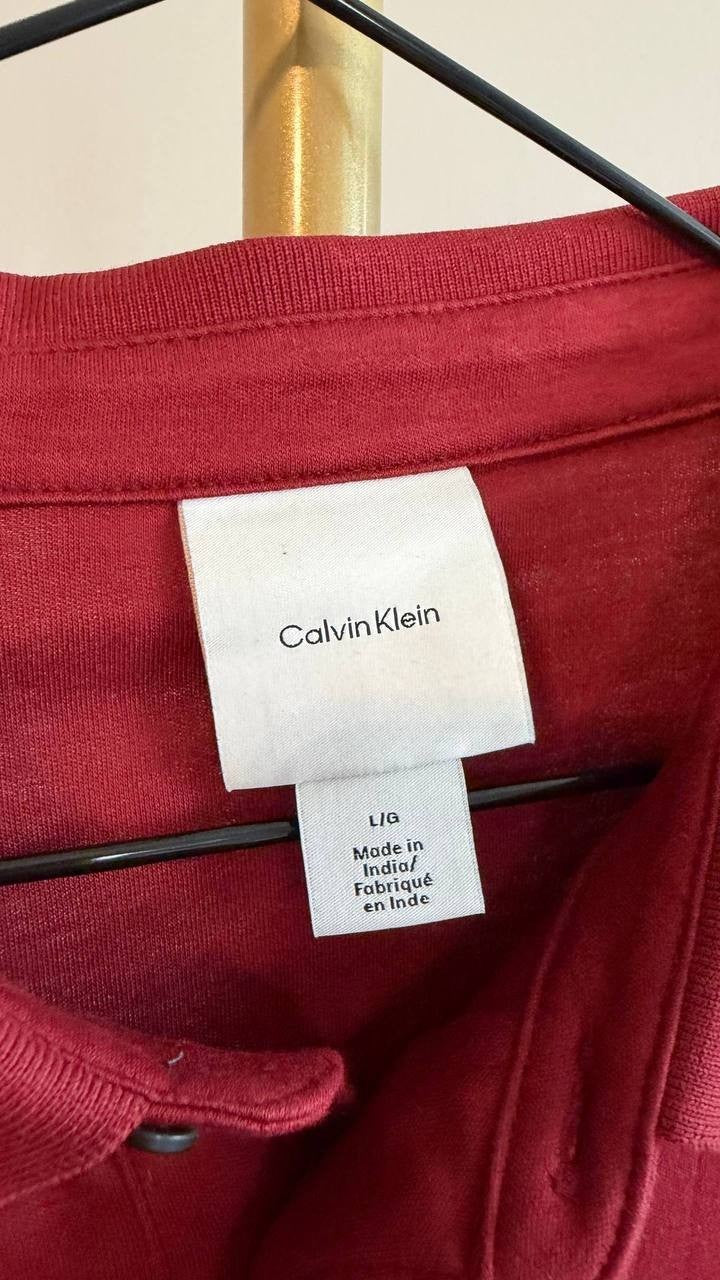 Calvin Klein Men’s Supima Cotton Classic Polo Shirt Renaissance Red L $89 NWT