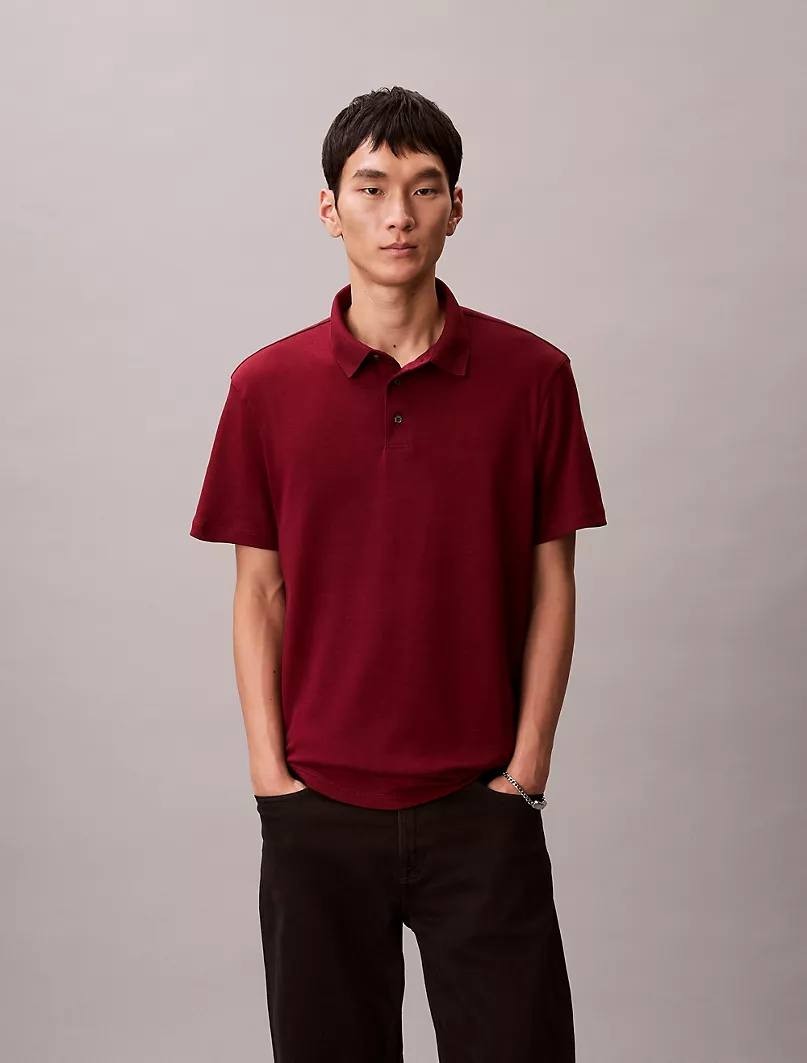 Calvin Klein Men’s Supima Cotton Classic Polo Shirt Renaissance Red L $89 NWT