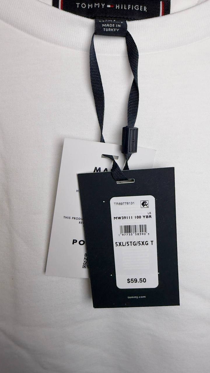 Tommy Hilfiger Regular Fit T‑Shirt White 5XL NWT $59.50