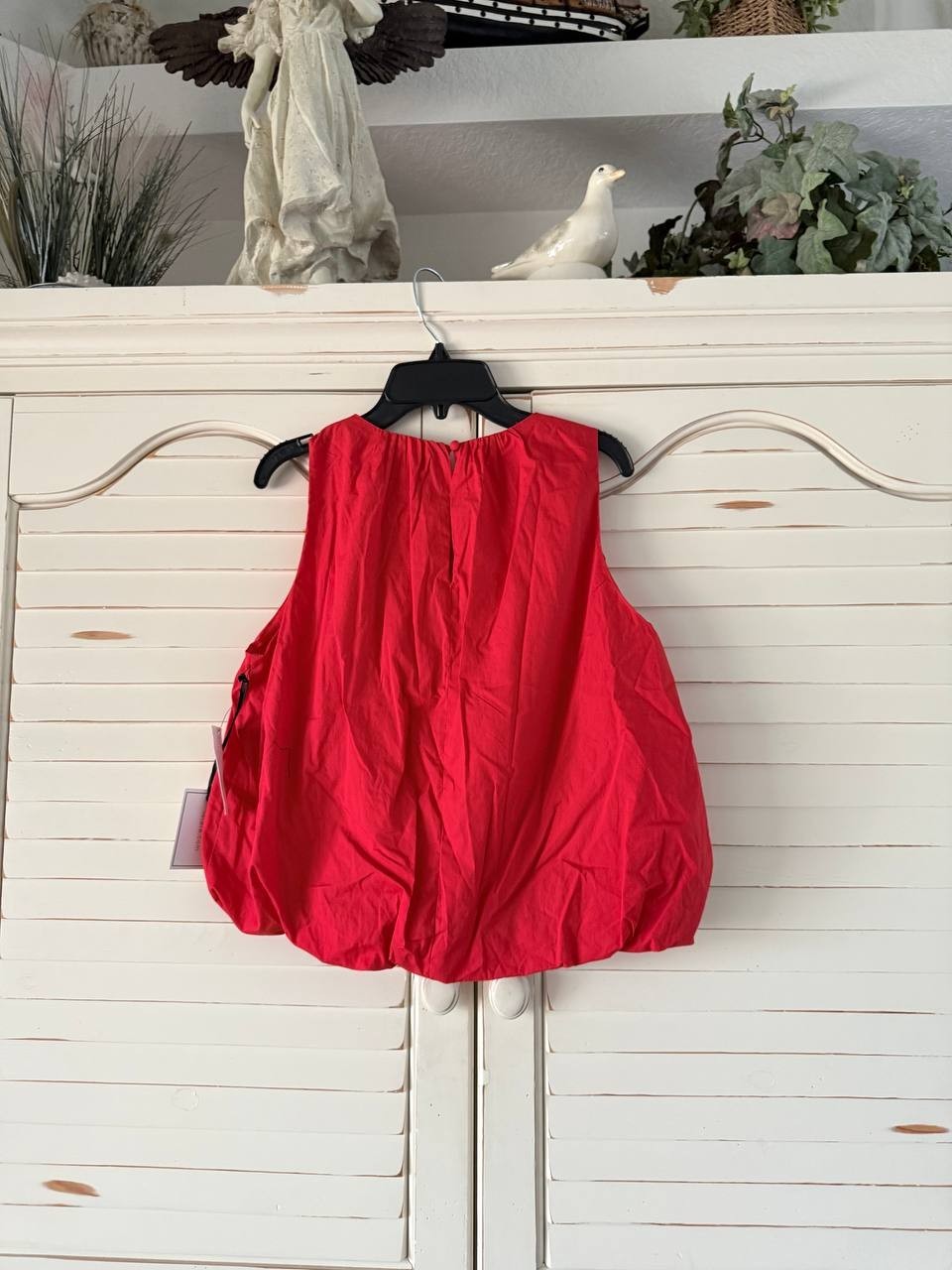 State Cotton Sleeveless Bubble Top Size S Red NWT $89