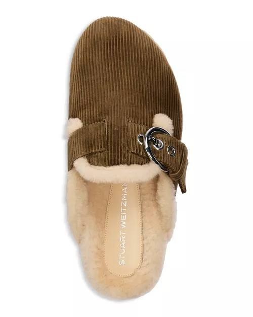 Stuart  Weitzman  Shearling  Clogs  Smokey  Taupe  5  New  $475